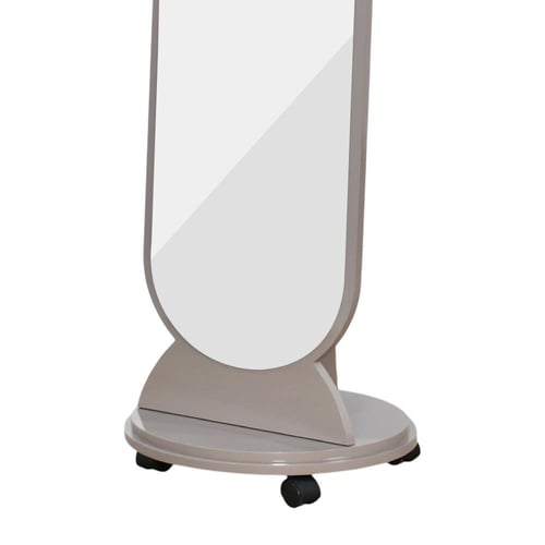 مرآة استاند عصرية مع قاعدة خشب متحركة