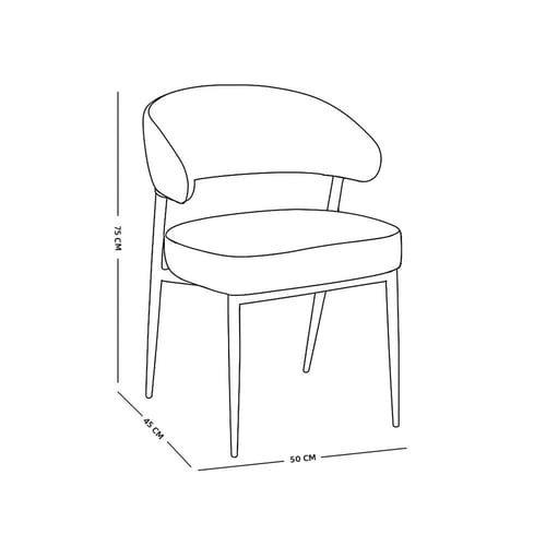 كرسي مفرد مودرن جلد بأرجل معدنية بني