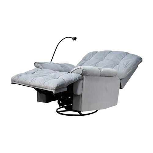 كرسي الغيمة استرخاء فخم هزاز دوار بحامل جوال رصاصي