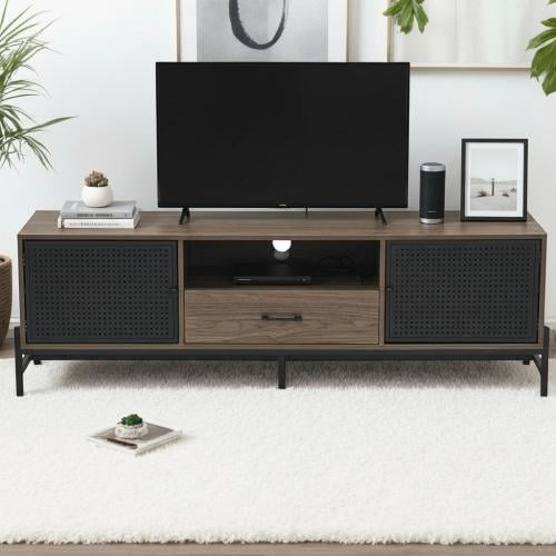 وحدة تلفاز خشبية مودرن بني 180 سم