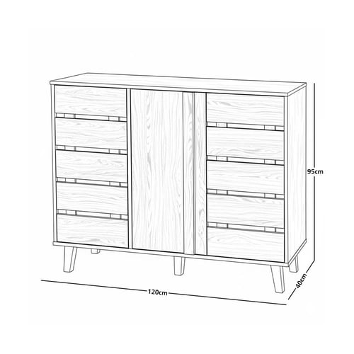 دولاب متعدد الاستخدام خشبي بني غامق 120 سم