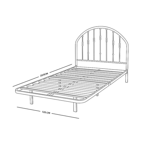 هيكل سرير معدني ابيض 120×200 سم