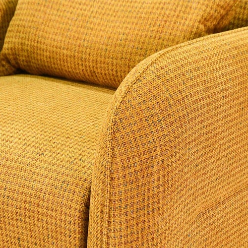 كرسي استرخاء فخم هزاز دوار قماشي مودرن أصفر