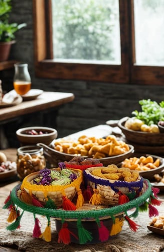 صحن مع ثلاثة اصناف (مزينة)