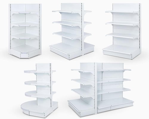 رفوف سوبرماركت وسطي رصاصي