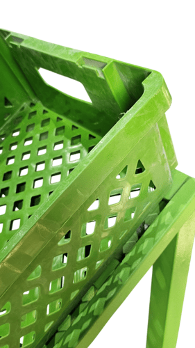 رف عرض فواكه وخضروات معدني مع 6 صناديق بلاستيكية -...