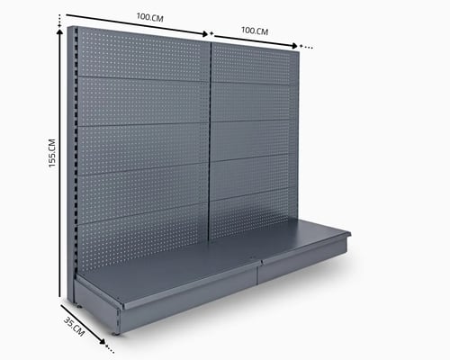 رفوف سوبرماركت مخرم جداري لون ابيض