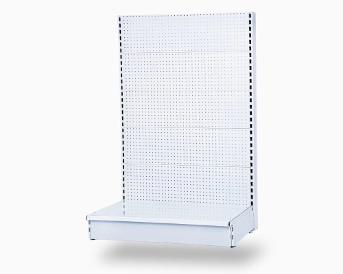 رفوف سوبرماركت مخرم جداري لون ابيض