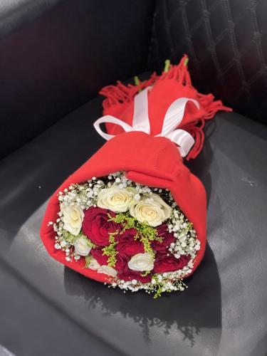 Red scarf bouquet