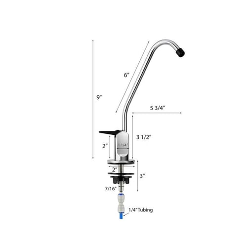 صنبور فلتر مياه ستيل مع يد تعمل بالضغط