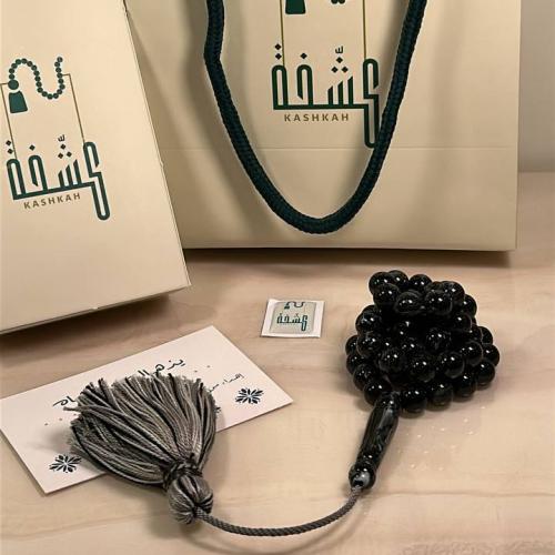 مسباح بكلايت اسود مموج برصاصي فتل حائل