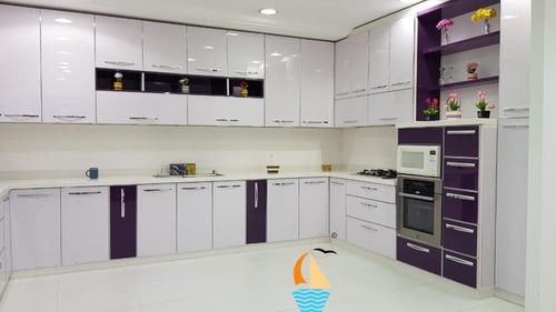 مطبخ المنيوم قطاع خاص مع درف يوفي خاص بشركة سندباد...