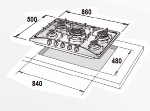 سطح هيونداي استانليس استيل 90سم