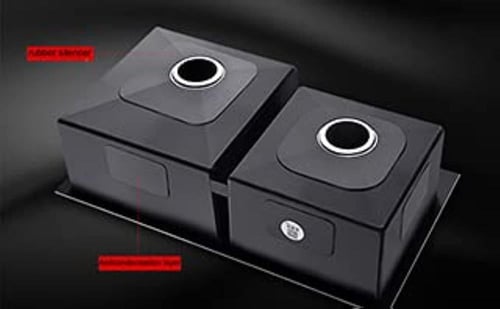 حوض المطبخ مجلى حوضين استانلس استيل 304 الاصلي مقا...