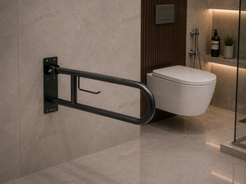 مسكة كبار السن محزز اسود مطفي 70 سم موديل 60134