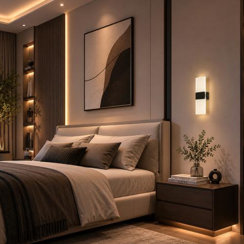 ابليك حائط جداري مودرن اسود 3 اضاءات