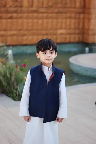 سديري جوخ دبل فيس للاطفال كحلي /جملي