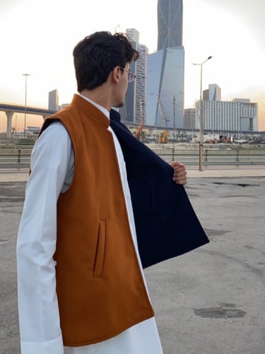 سديري جوخ ازرق - بني