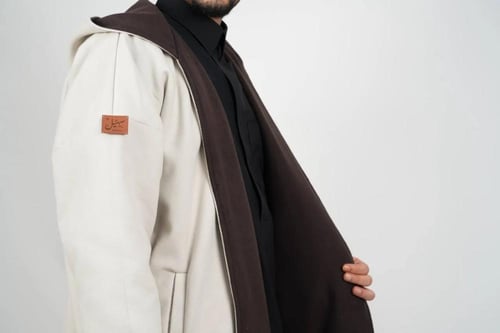 فروة جوخ دبل فيس عودي وسكري مع شال