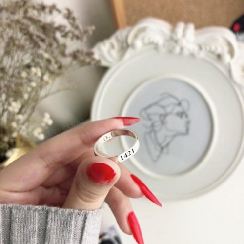 دبلة احرف او تاريخ حسب الطلب فضة خالص