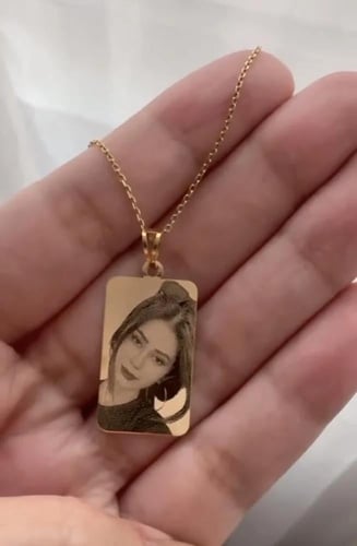 قلادة مستطيل مطلي بطباعة الصورة