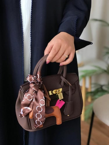 شنطة بيركن 25 سم - بني غامق