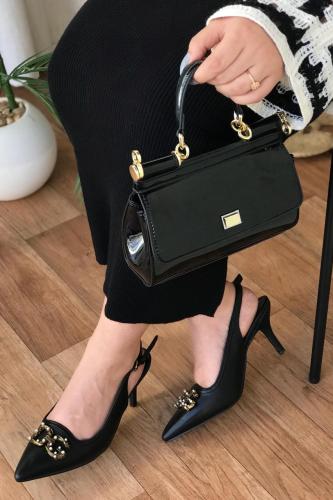 طقم 01اسود دولتشي اند قابانا شنطه + كعب