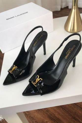 كعب سان لوران ساده - اسود لامع