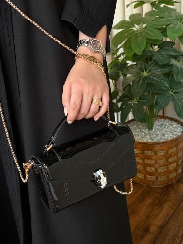 شنطة بولغاري - اسود لامع