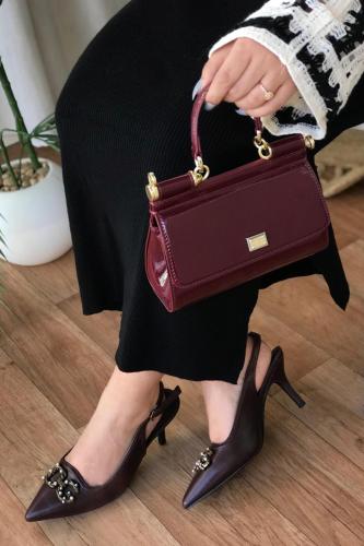 طقم 01 برغندي دولتشي اند قابانا شنطه + كعب