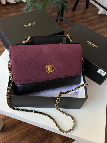 شنطة شانيل M - برغندي