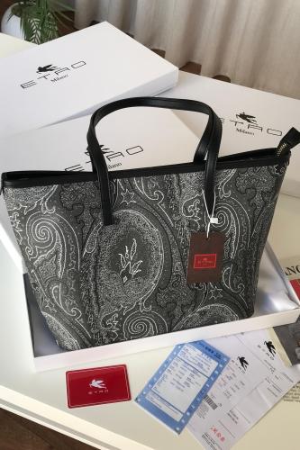 شنطة ايترو L - رمادي واسود