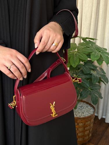 شنطة سان لوران -عنابي