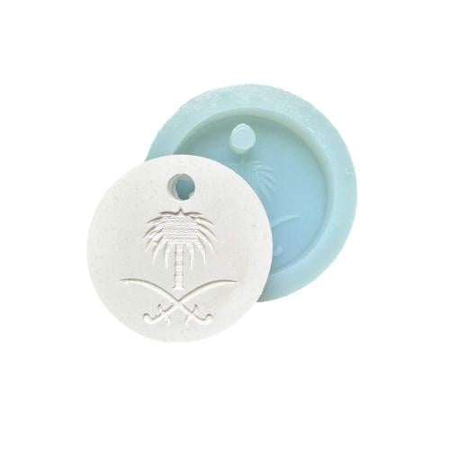 قالب سيليكون شعار المملكة سيفين ونخلة دائري