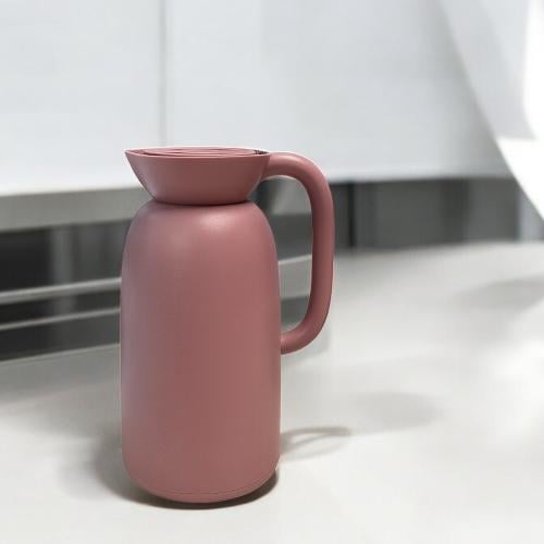 ترمس قهوة/شاي عصري بلون وردي (لحمي) مطفأ سعة 1 لتر