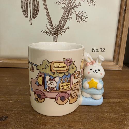 أكواب سيراميك كرتونية بمقابض ثلاثية الأبعاد (دب وأ...