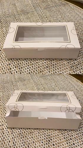 بوكس شوكولاتة فاخر مستطيل مقسم داخلياً (12 قطعة) ب...