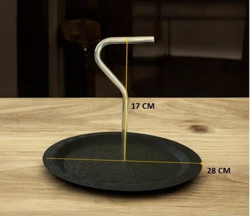 طقم تقديمة ستيل فضي لامع بتصميم بتلة ومقبض منحني (...