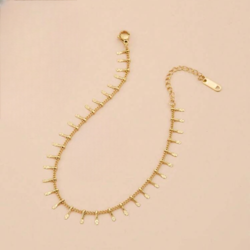 خلخال سلسلة ناعم مقاوم للصدأ // ذهبي