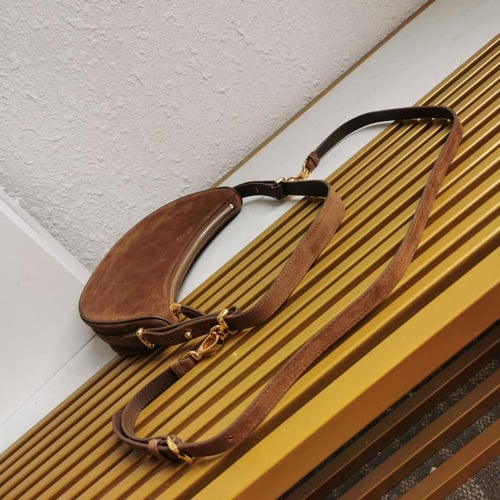 Prada - Arqué suede shoulder Bag