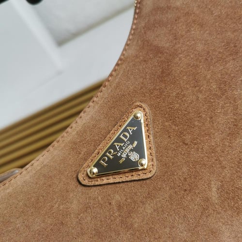 Prada - Arqué suede shoulder Bag