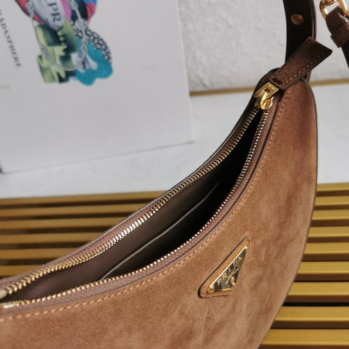 Prada - Arqué suede shoulder Bag