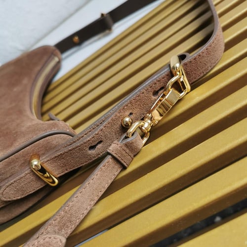 Prada - Arqué suede shoulder Bag