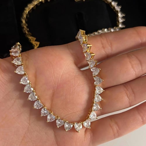 Hearts stacked necklace