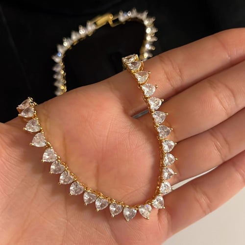 Hearts stacked necklace