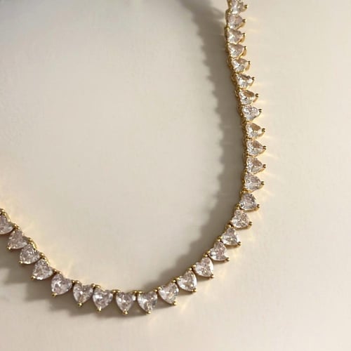 Hearts stacked necklace