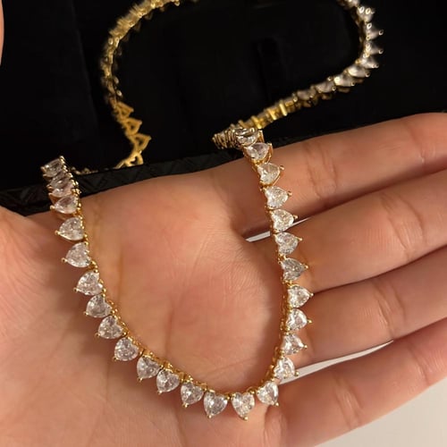 Hearts stacked necklace