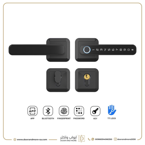 قفل باب إلكتروني مفصول لون أسود LOZAN