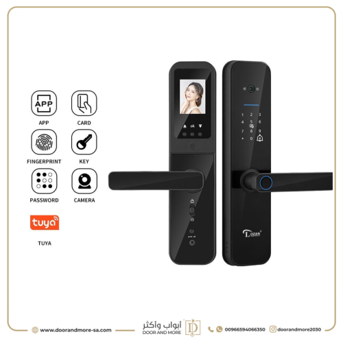 قفل باب إلكتروني بليت كميرا لون أسود LOZAN