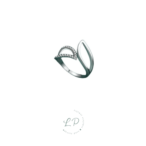 Crystal Vine Silver Ring